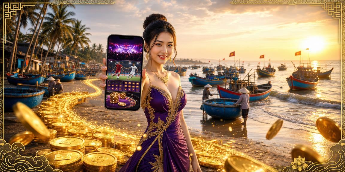 Người dùng tại bãi biển Mũi Né dùng điện thoại truy cập hướng dẫn trợ giúp 8ball